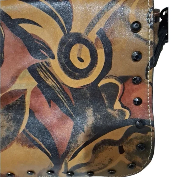 Patricia Nash Italian Leather Floral Flap Crossbody Bag - Picture 3 of 8